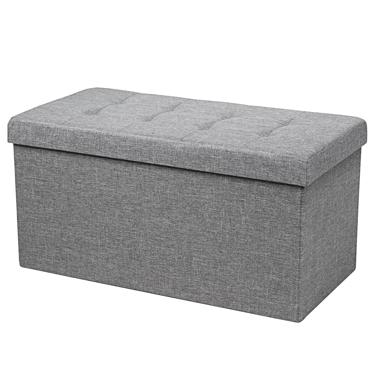 Pouf de Rangement Pliable Coffre à Jouets avec Bac de Rangement Amovible Banc à Chaussures avec Repo