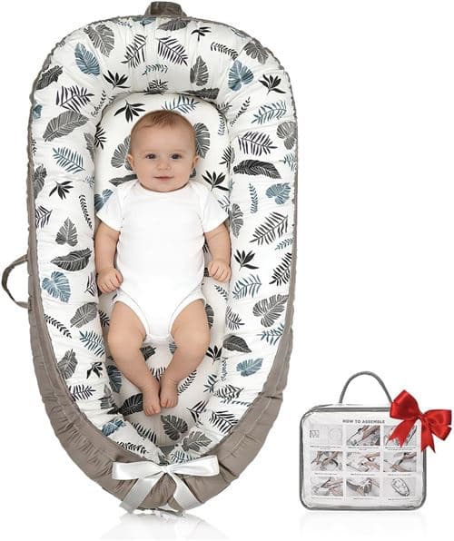 Réducteur de Lit Bébé Coton Gris 0-6 mois